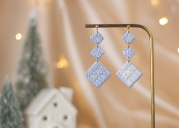 Long blue earrings