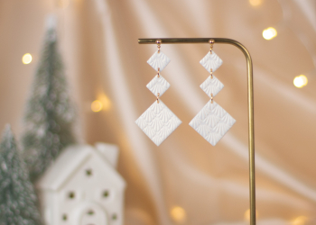 White long earrings