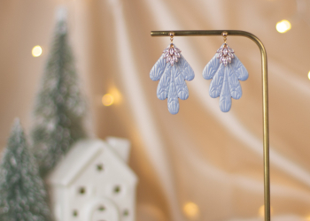 Blue art deco earrings