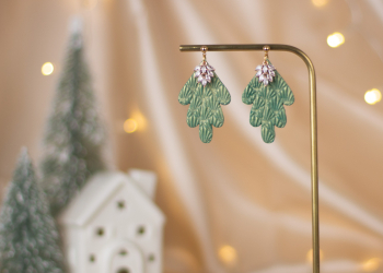 Green art deco earrings