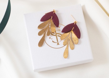 Burgundy earrings