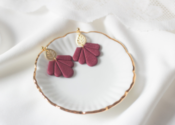 Burgundy earrings