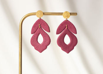 Burgundy earrings