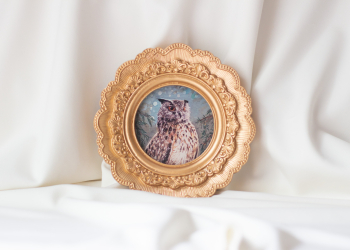 Vintage Style Framed Owl Art Print