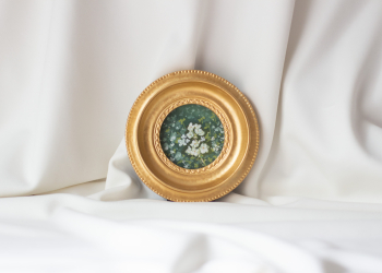 White Wildflowers Art Print in Frame