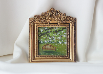 The Secret Garden Bench Miniature Framed Art Print